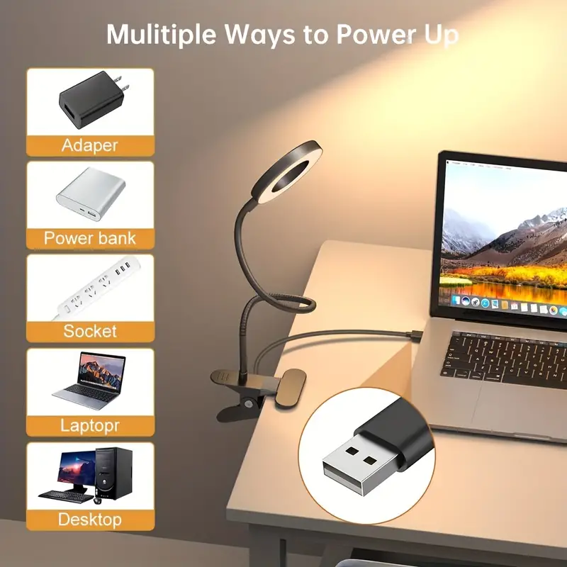 48 LEDs Clip on Desk Lamp 360° - Laptop Accessories Light review and price